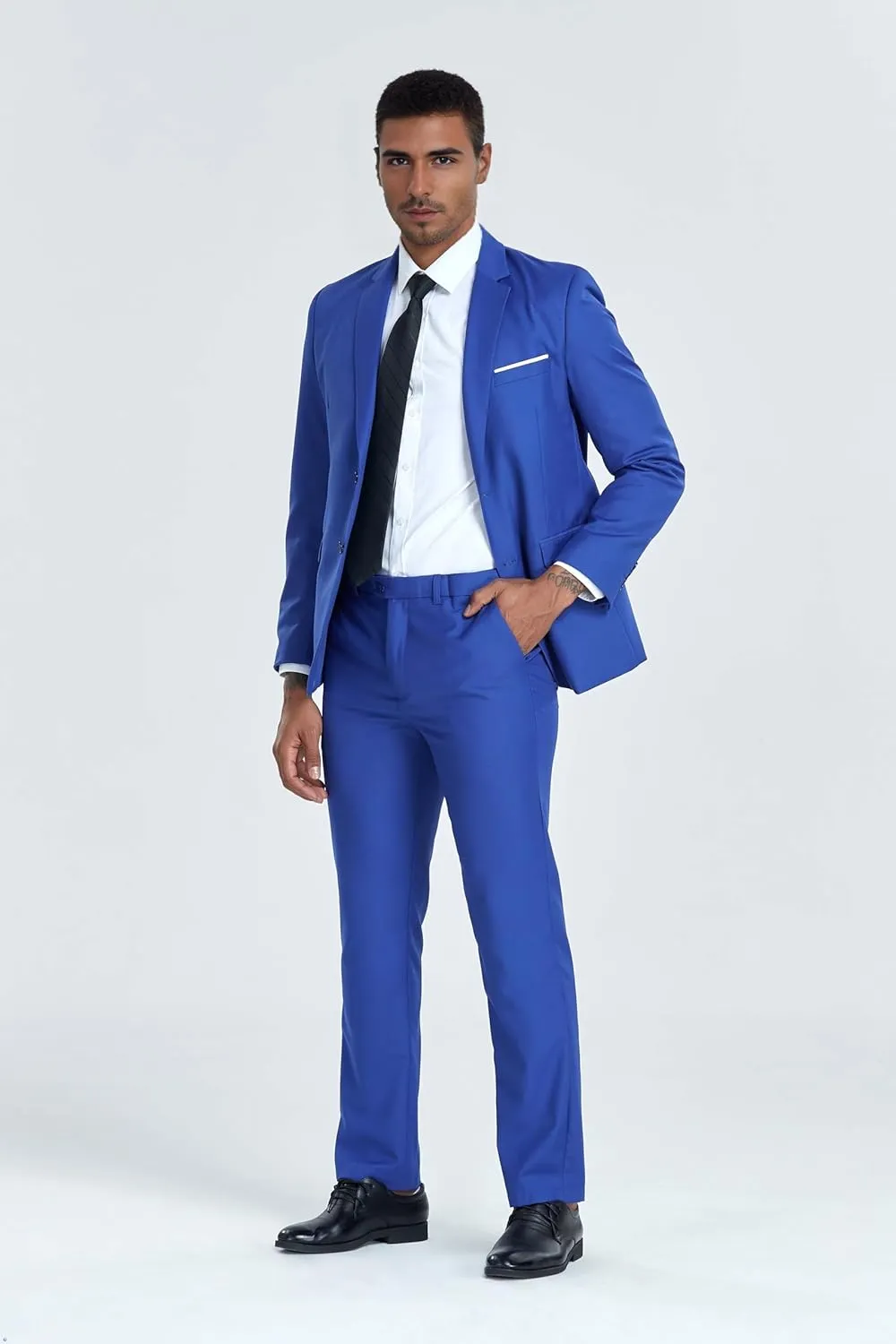 Men's Suit Slim Fit 2 Piece Prom Suits Two Button Jacket Blazer Pants Formal Wedding Dinner Business Tuxedo