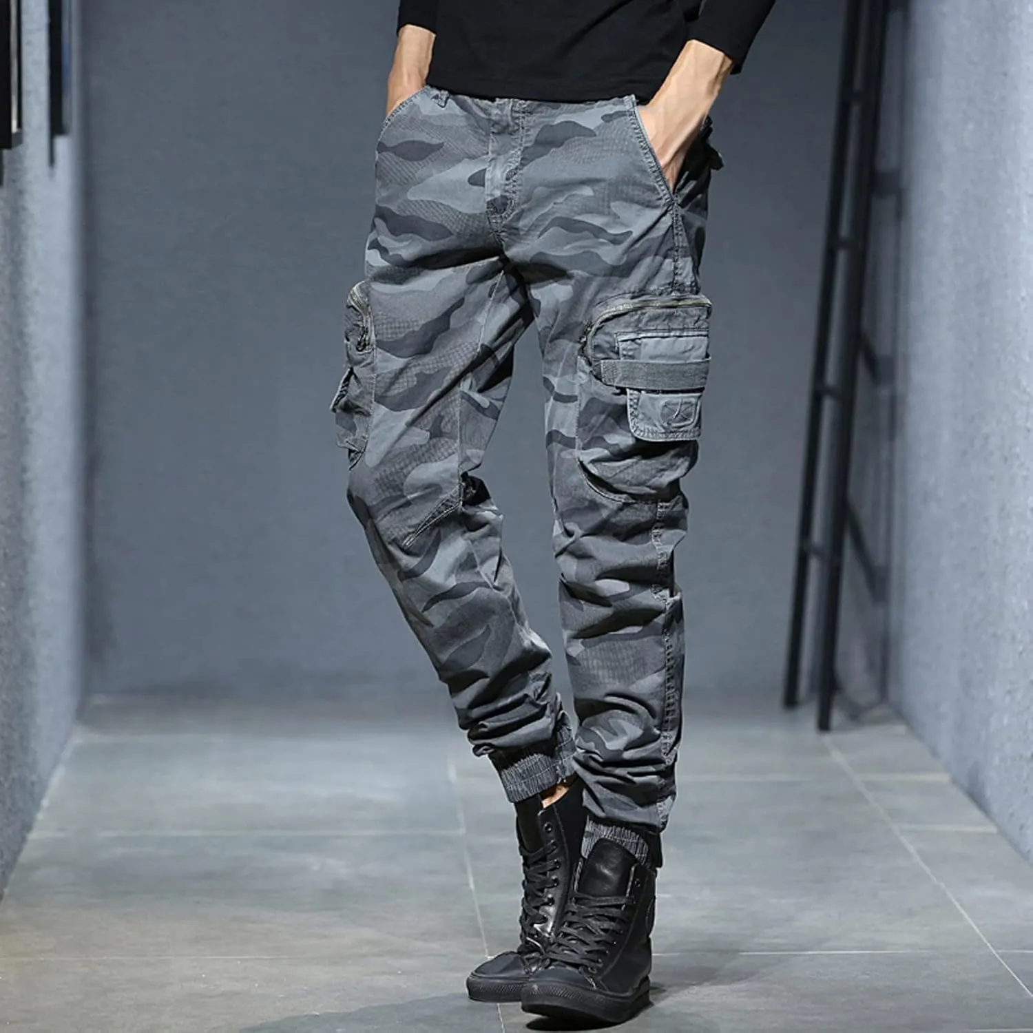 Mens Sweatpants with Pockets Big and Tall Athletic Mens Joggers Pants Casual Jogging Pant Long Multi-Pockets Outdoor