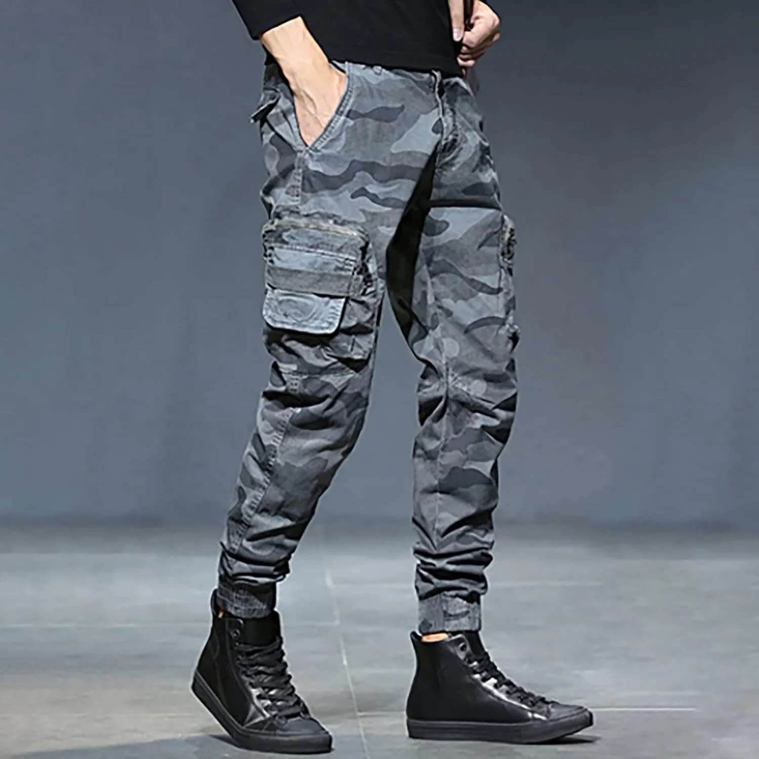 Mens Sweatpants with Pockets Big and Tall Athletic Mens Joggers Pants Casual Jogging Pant Long Multi-Pockets Outdoor
