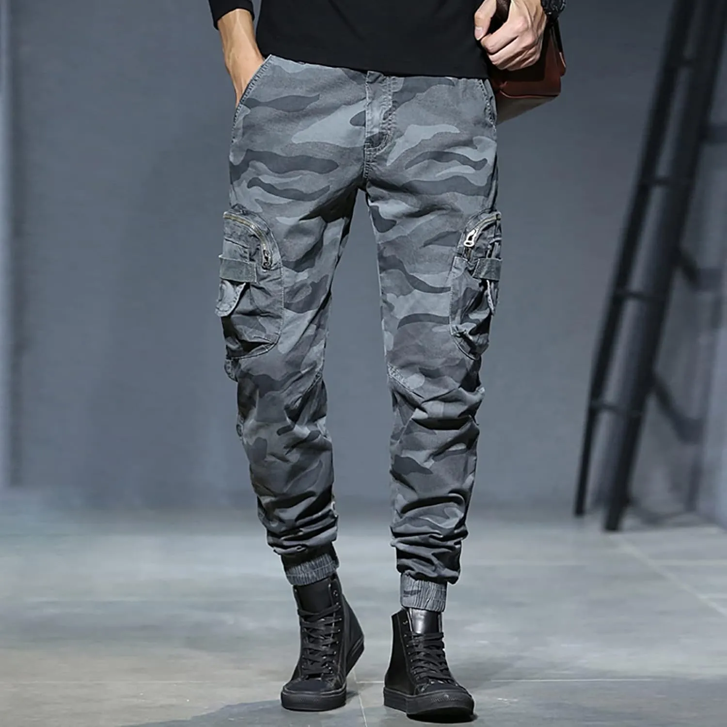 Mens Sweatpants with Pockets Big and Tall Athletic Mens Joggers Pants Casual Jogging Pant Long Multi-Pockets Outdoor