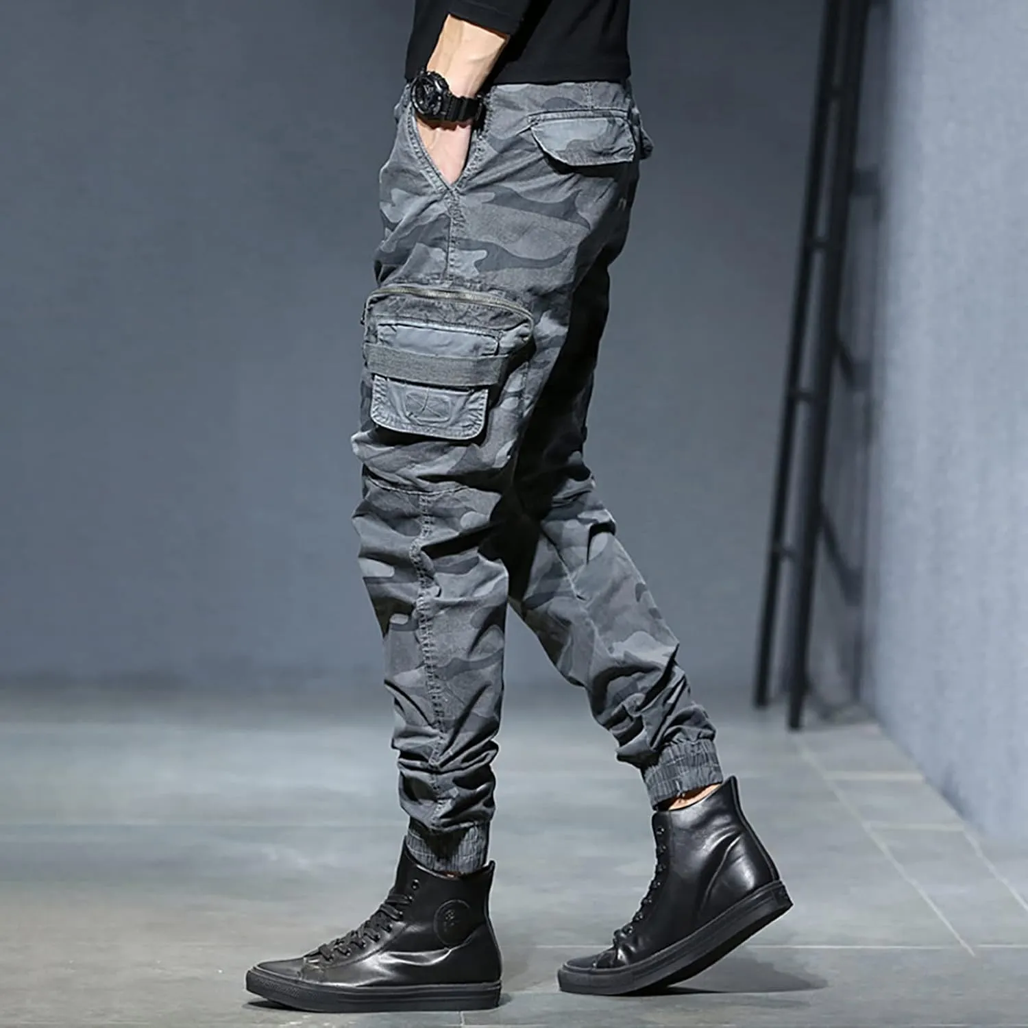 Mens Sweatpants with Pockets Big and Tall Athletic Mens Joggers Pants Casual Jogging Pant Long Multi-Pockets Outdoor