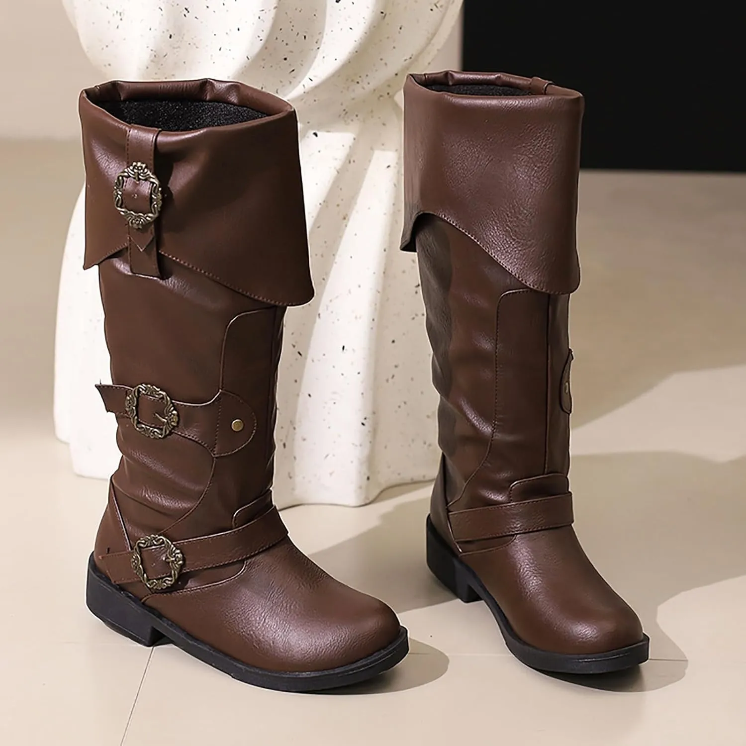 Mid Calf Boots for Women Cowboy Boots for Women Halloween Costume Comfy Boots Medieval Cosplay Boots For Women Boots
