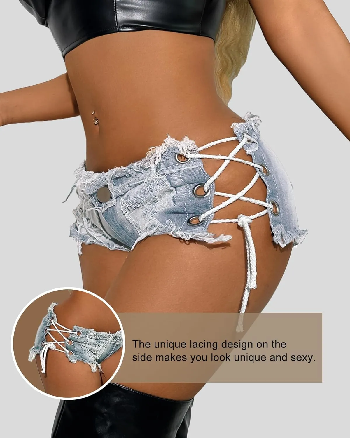 Mini Jean Shorts Cut Off Sexy Jean Shorts Micro Shorts Sexy Short Shorts for Women Lingerie Denim Shorts Hot Pants