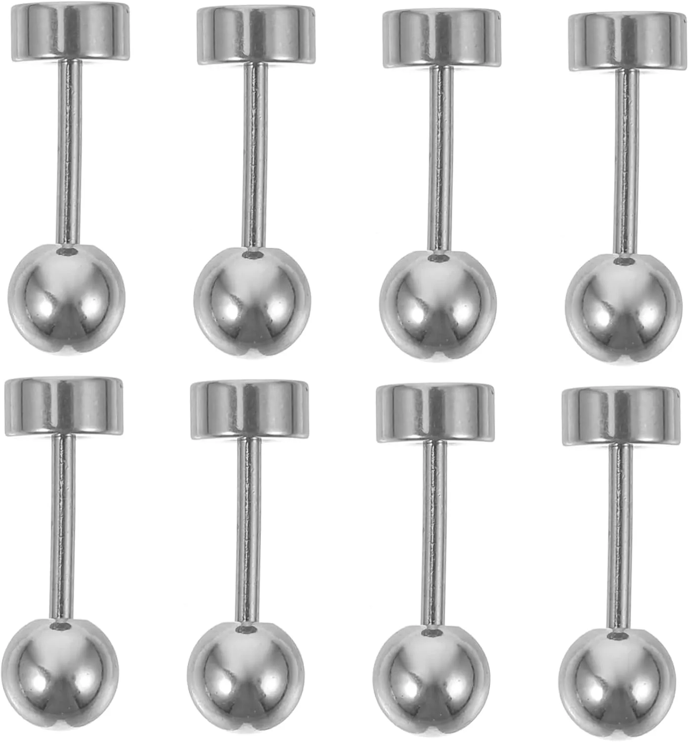 Minimalist Ball Earrings Studs for Women Stainless Steel Flat Back for Friends Family