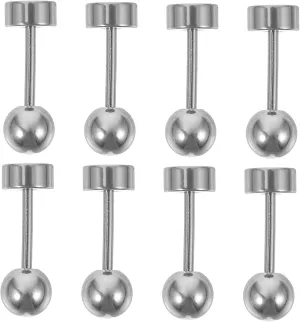 Minimalist Ball Earrings Studs for Women Stainless Steel Flat Back for Friends Family