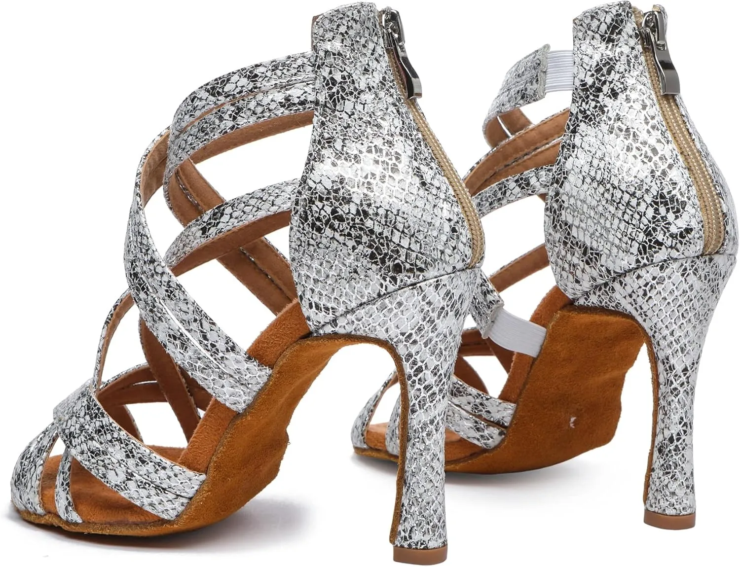 Minishion Dancing Shoes Heels for Women Snake Wedding Sandals L538
