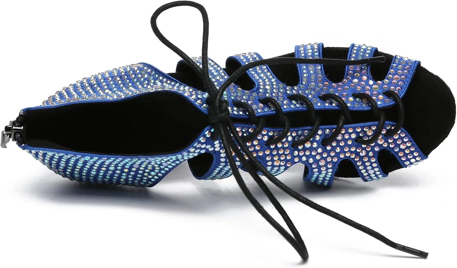Minishion Fashion Dancing Shoes for Women Lace-up Beaded Party Sandals L485