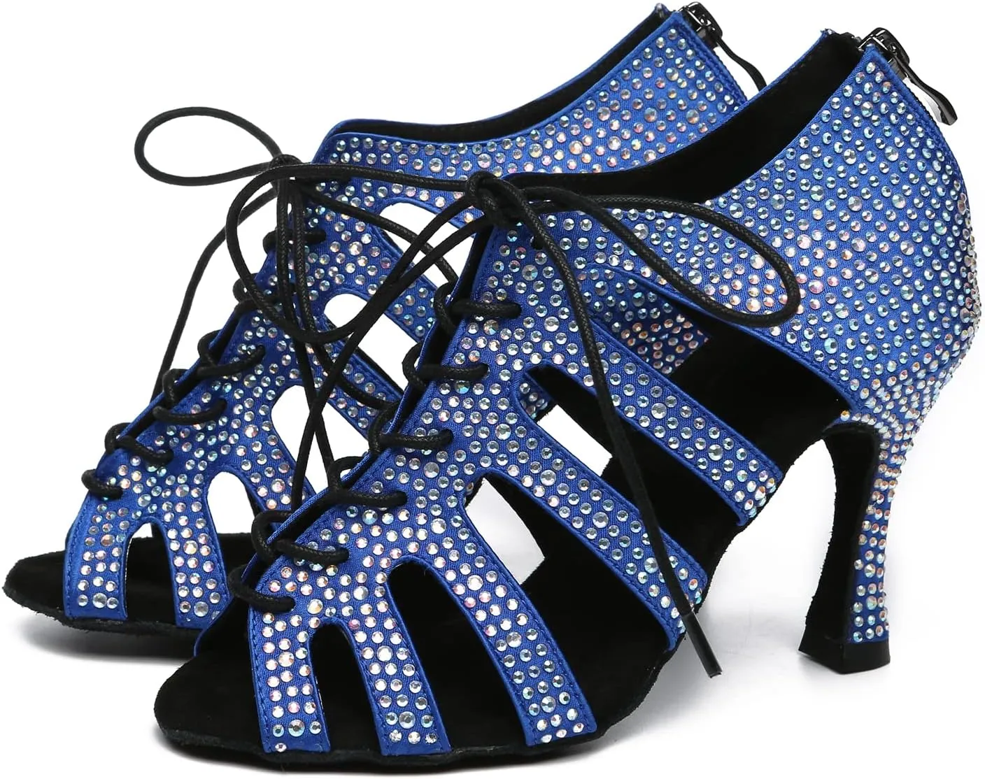 Minishion Fashion Dancing Shoes for Women Lace-up Beaded Party Sandals L485