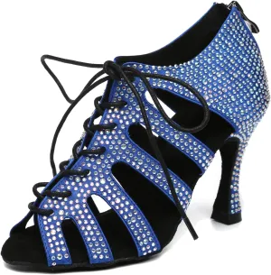 Minishion Fashion Dancing Shoes for Women Lace-up Beaded Party Sandals L485