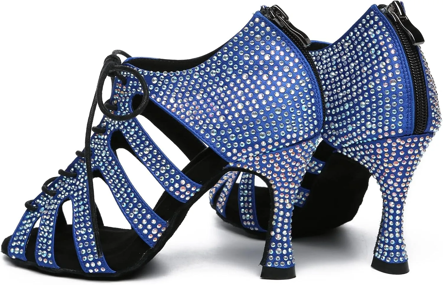 Minishion Fashion Dancing Shoes for Women Lace-up Beaded Party Sandals L485