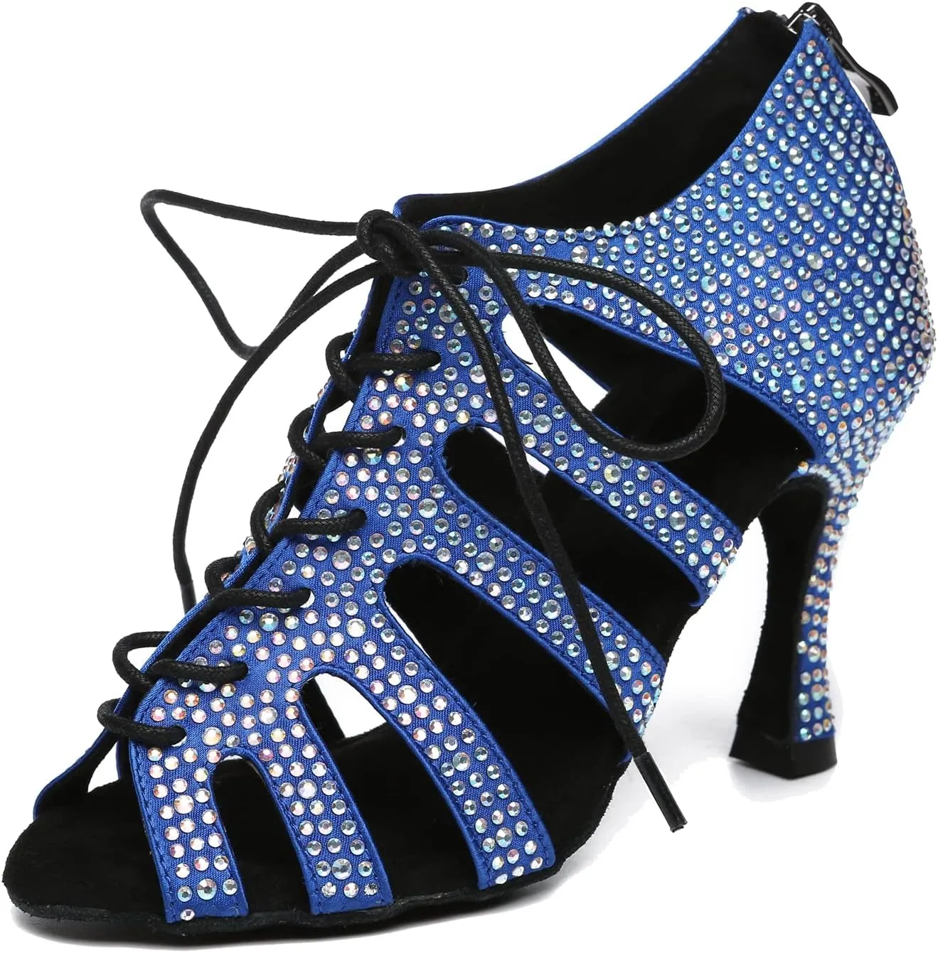 Minishion Fashion Dancing Shoes for Women Lace-up Beaded Party Sandals L485