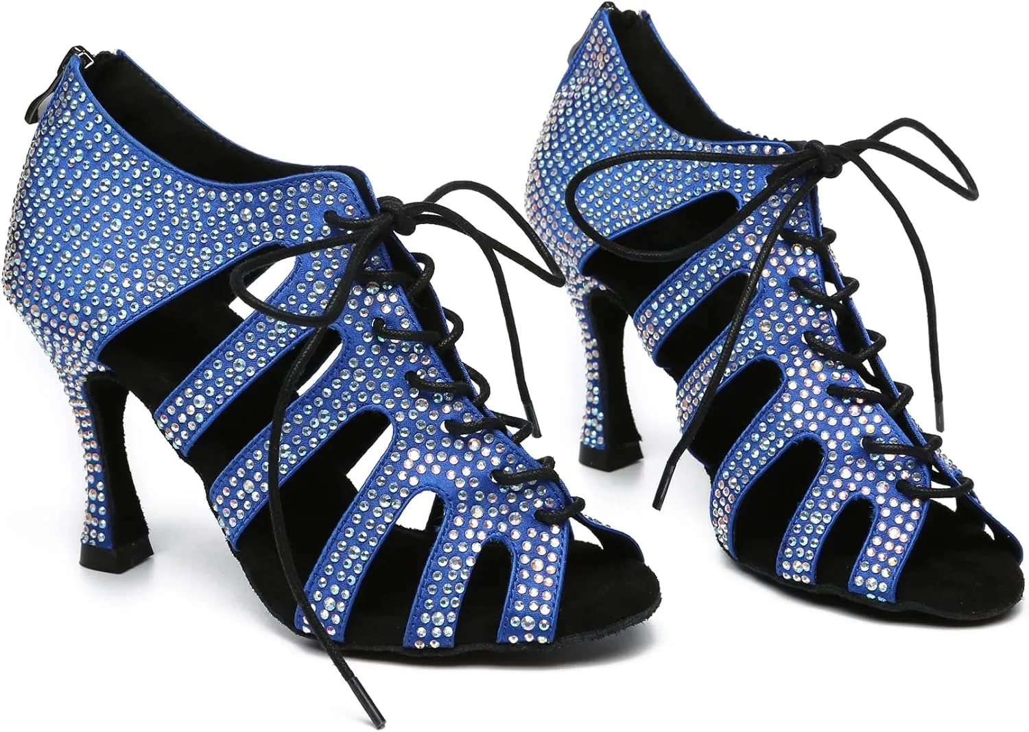 Minishion Fashion Dancing Shoes for Women Lace-up Beaded Party Sandals L485