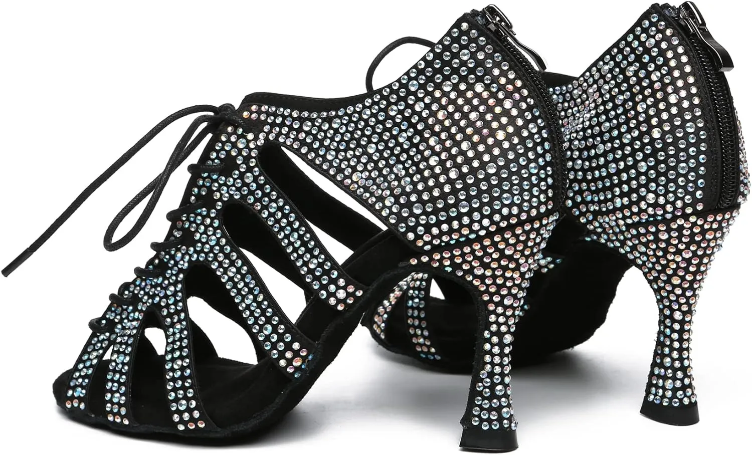 Minishion Fashion Dancing Shoes for Women Lace-up Beaded Party Sandals L485