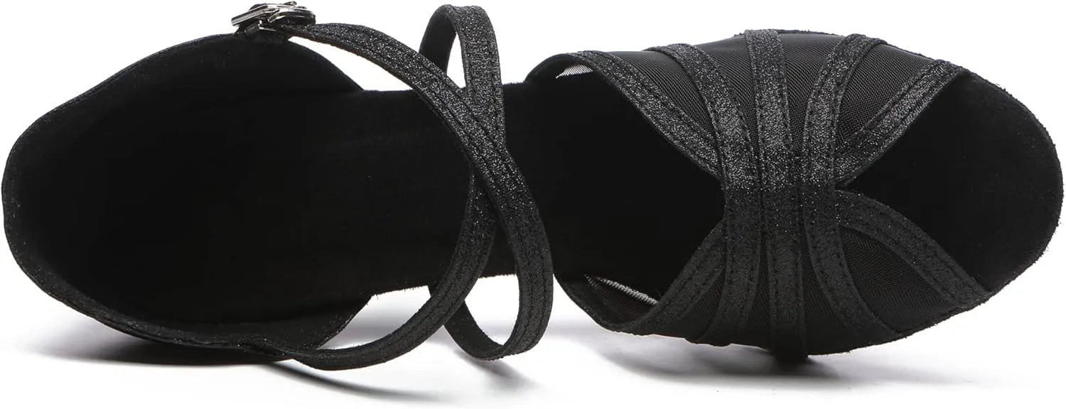 Minishion Female Ballroom Dance Shoes Mesh Party Sandals L511