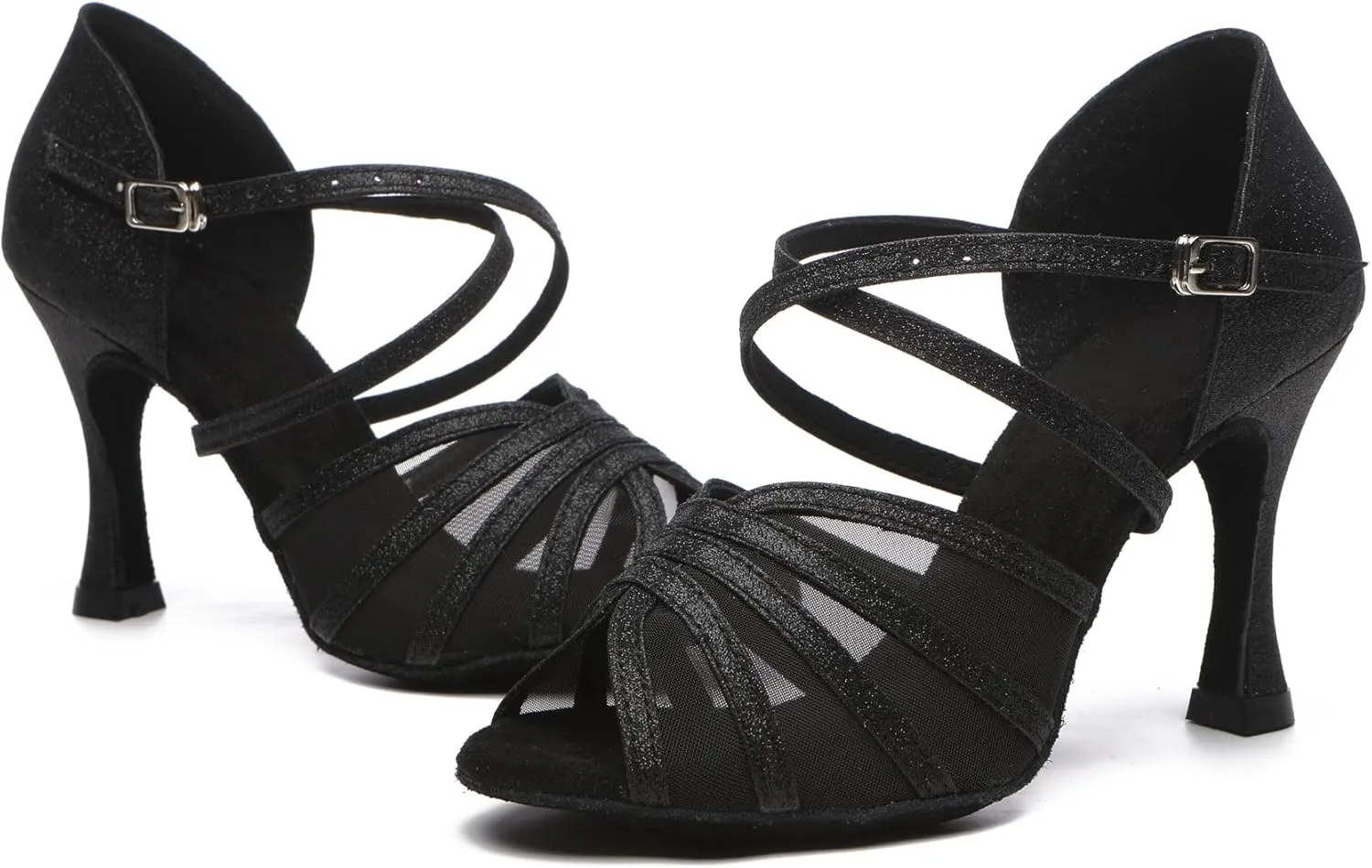 Minishion Female Ballroom Dance Shoes Mesh Party Sandals L511