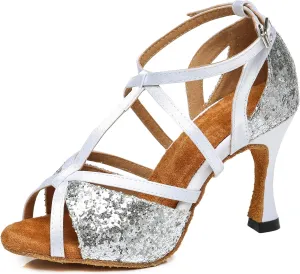 Minishion Practice Ballroom Dance Shoes T-strap Dance Heel L454