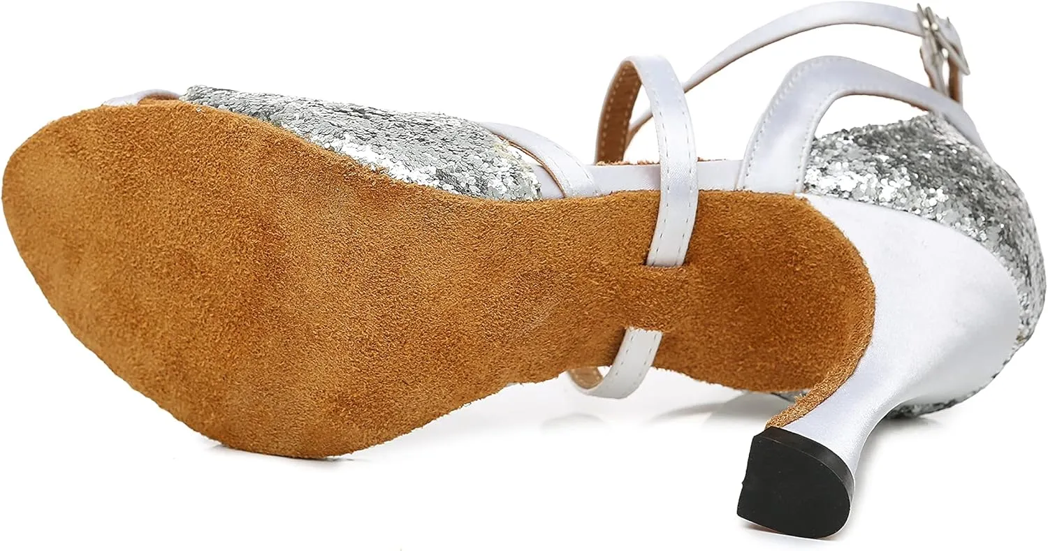 Minishion Practice Ballroom Dance Shoes T-strap Dance Heel L454