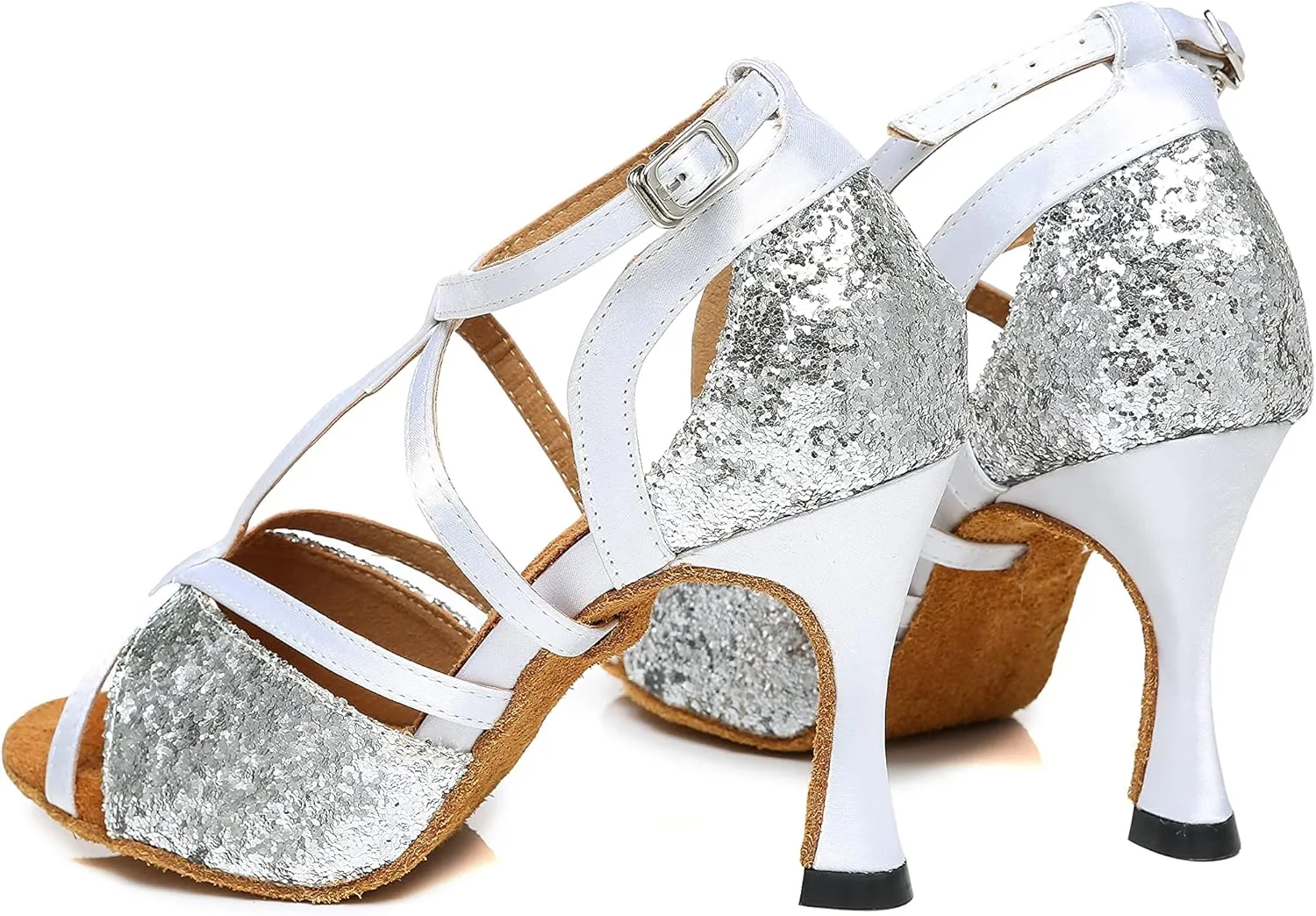 Minishion Practice Ballroom Dance Shoes T-strap Dance Heel L454