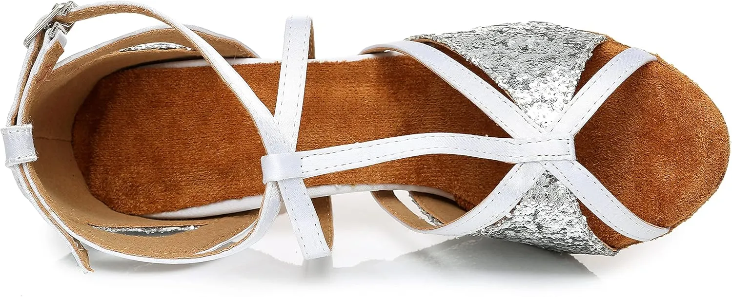 Minishion Practice Ballroom Dance Shoes T-strap Dance Heel L454