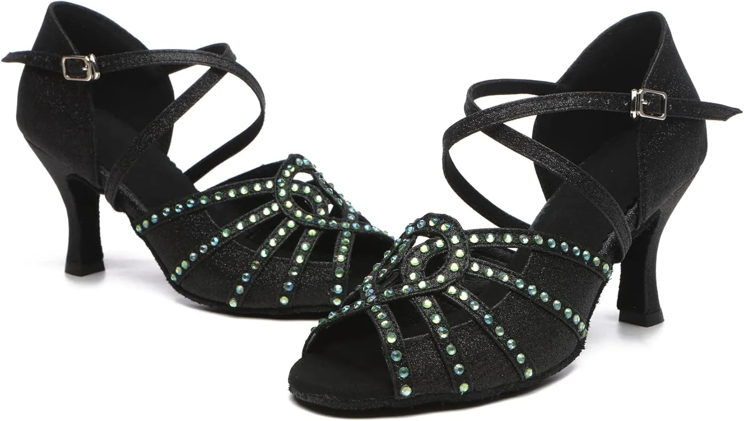 Minishion Womens Latin Dance Shoe Low Heel Wedding Party Sandals L518