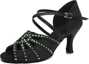 Minishion Womens Latin Dance Shoe Low Heel Wedding Party Sandals L518