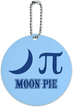 Nerdy Moon Pi MoonPie Round Luggage ID Tag Card Suitcase Carry-On