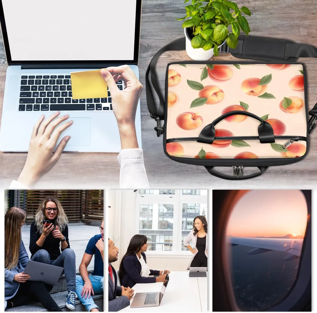 Ocean Turtles Texture Laptop Shoulder Bag for Tablet Computer Notebook Sleeve Messenger Carrying Case Briefcase Tote