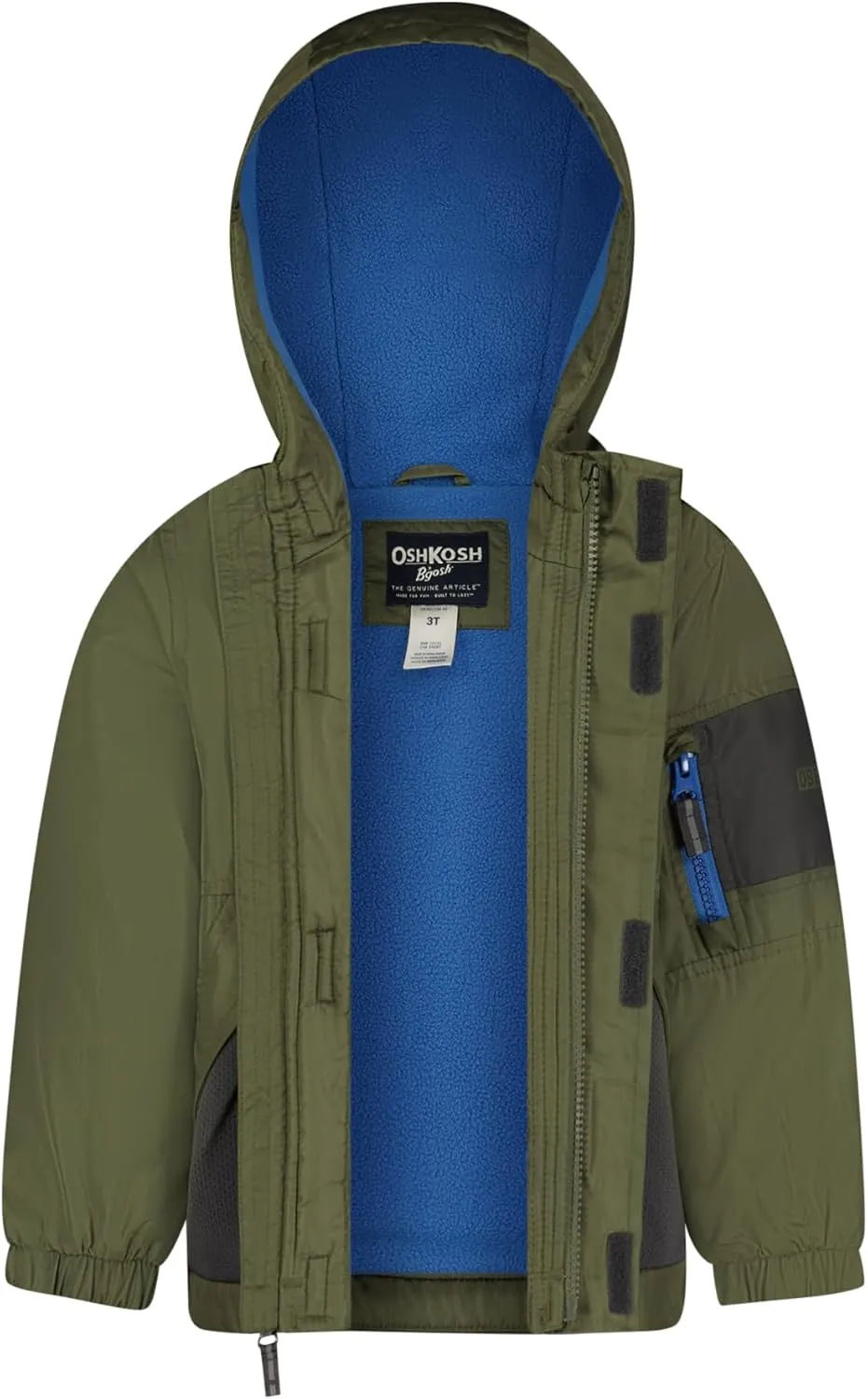 OSHKOSH B'GOSH Boys' Midweight Jersey Lined Hooded Jacket with Zipper Pocket