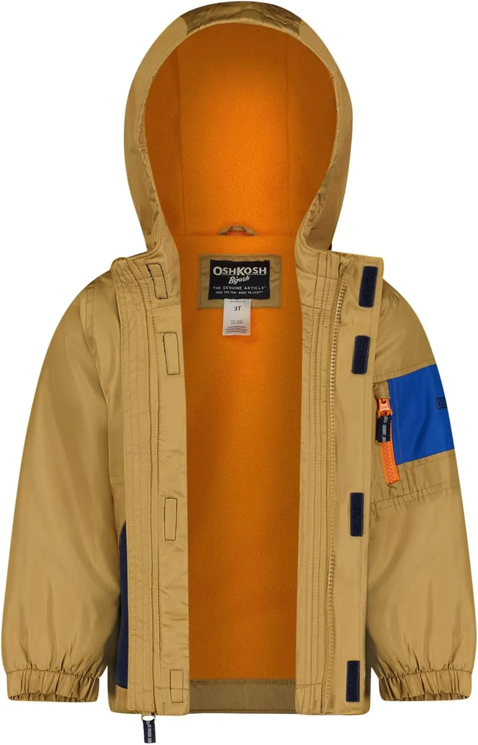 OSHKOSH B'GOSH Boys' Midweight Jersey Lined Hooded Jacket with Zipper Pocket