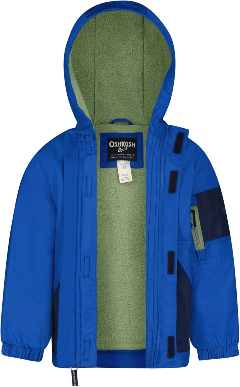 OSHKOSH B'GOSH Boys' Midweight Jersey Lined Hooded Jacket with Zipper Pocket