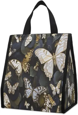 Outdoor Cooler Bags, Butterflies Printed Cooler Bag, Insulated Tote Bag, Grocery Tote Bag