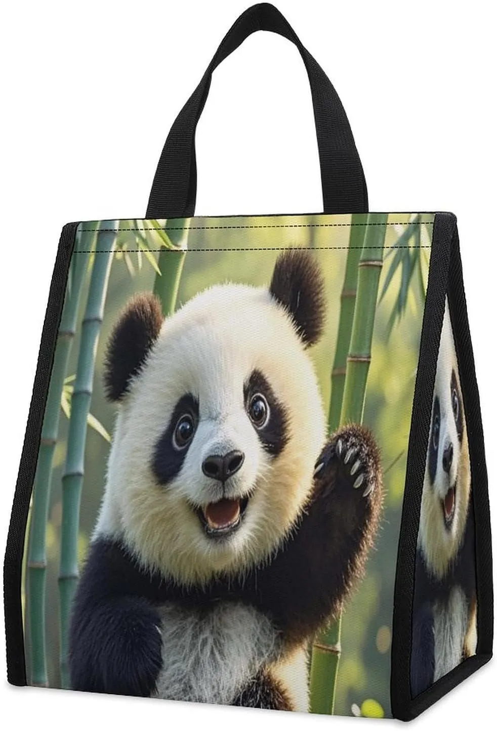 Outdoor Cooler Bags, Funny Panda Printed Cooler Bag, Insulated Tote Bag, Grocery Tote Bag