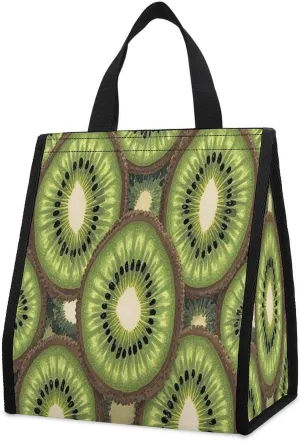 Outdoor Cooler Bags, Kiwi Art Pattern Printed Cooler Bag, Insulated Tote Bag, Grocery Tote Bag