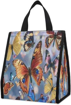 Outdoor Cooler Bags, Monarch Butterflies Printed Cooler Bag, Insulated Tote Bag, Grocery Tote Bag