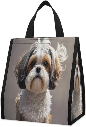 Outdoor Cooler Bags, Shih Tzu Dog Printed Cooler Bag, Insulated Tote Bag, Grocery Tote Bag