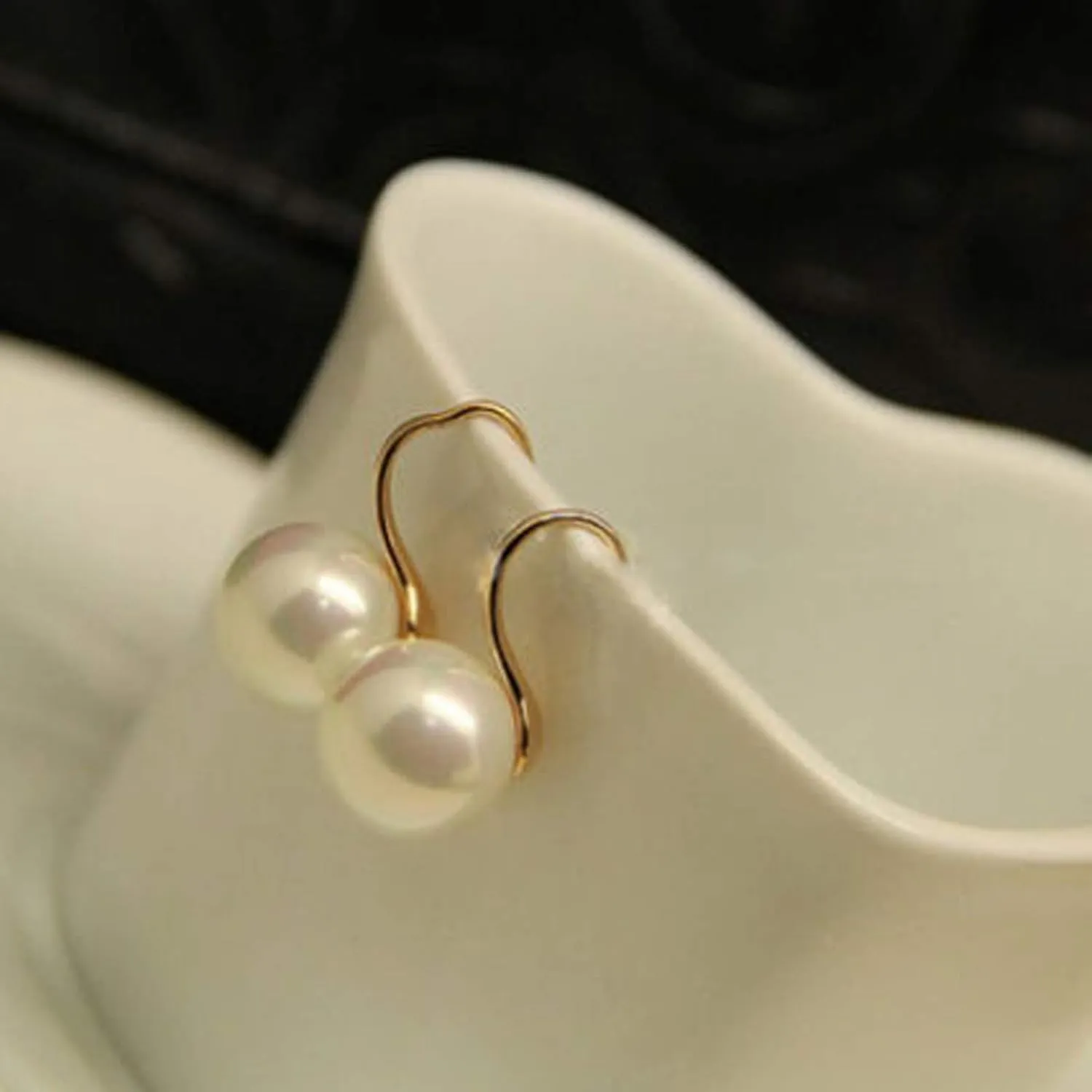 Pearl Drop Earrings for Women,Gold Plated Sterling Silver Pearl Dangle Earrings Wedding Birthday Party Jewelry Accessory Gift
