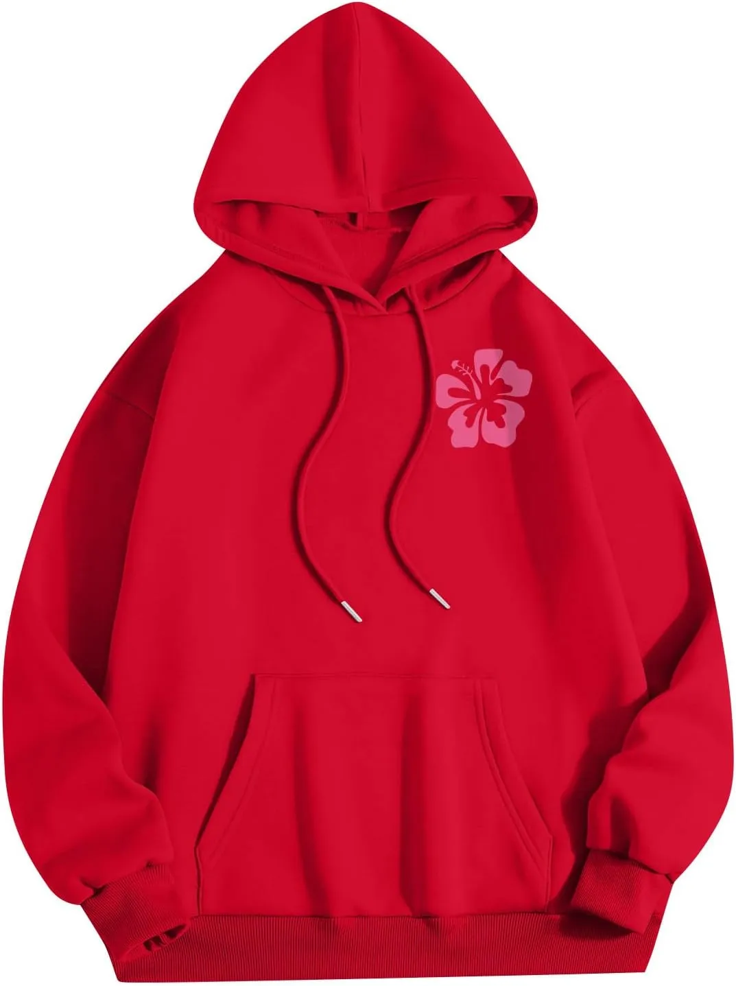 Pink Palm Hoodie Womens Long Sleeve Sweatshirt Trendy Graphic Drawstring Pullover Fall Outfits Y2k Preppy Clothes