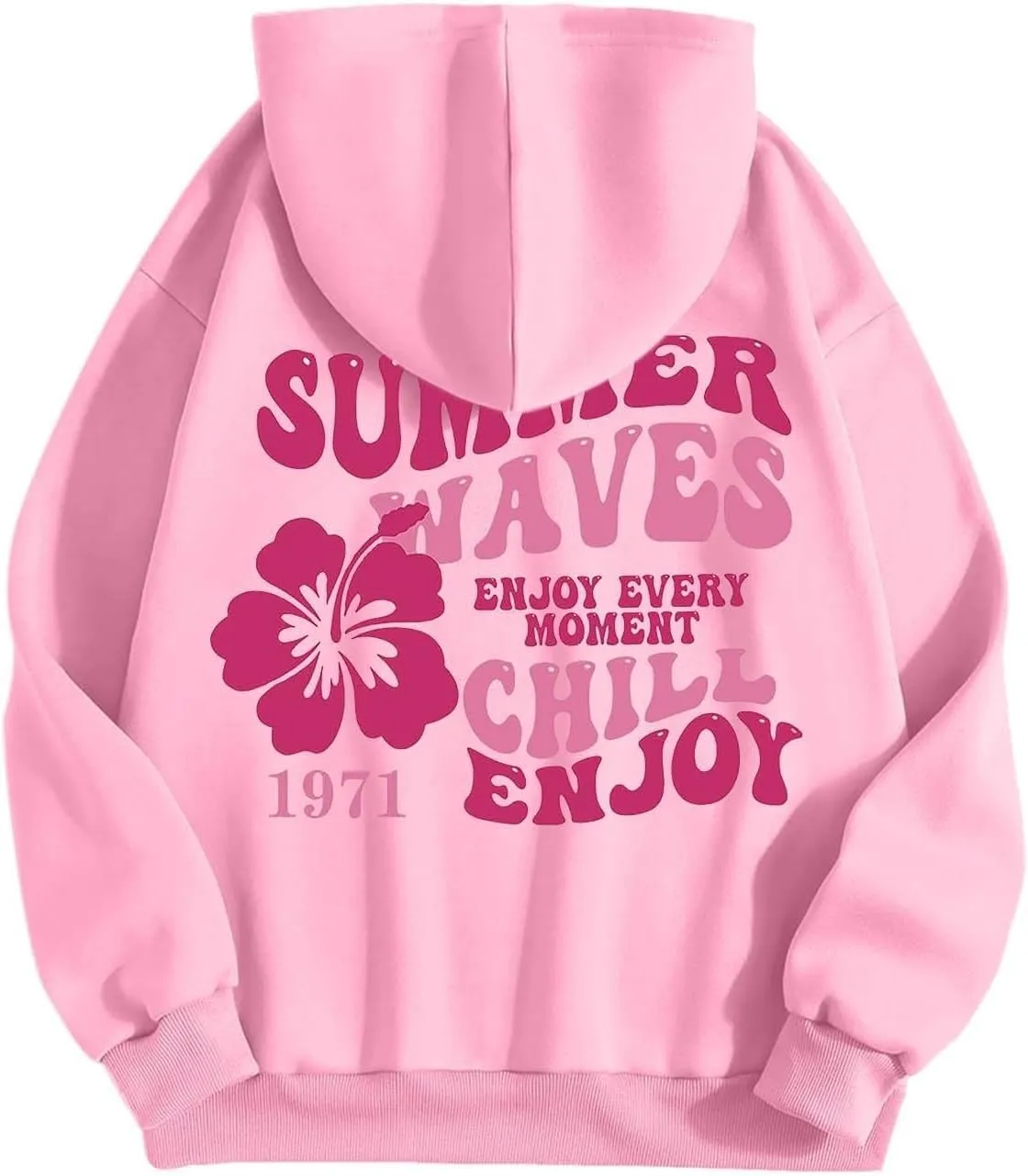 Pink Palm Hoodie Womens Long Sleeve Sweatshirt Trendy Graphic Drawstring Pullover Fall Outfits Y2k Preppy Clothes