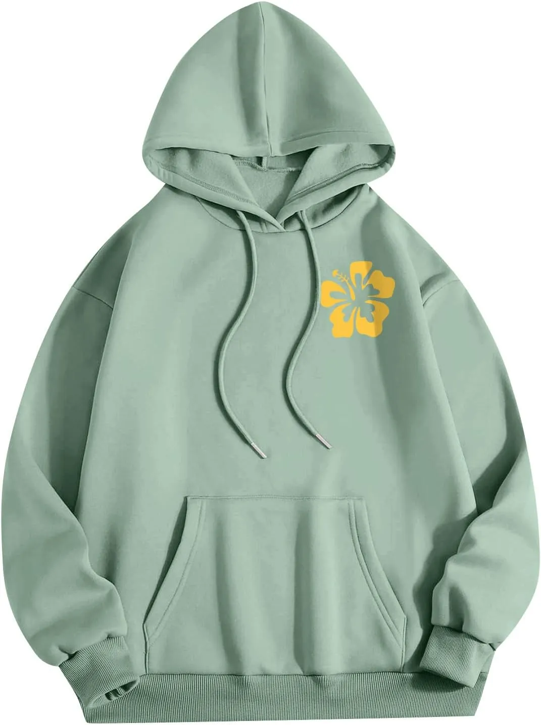 Pink Palm Hoodie Womens Long Sleeve Sweatshirt Trendy Graphic Drawstring Pullover Fall Outfits Y2k Preppy Clothes