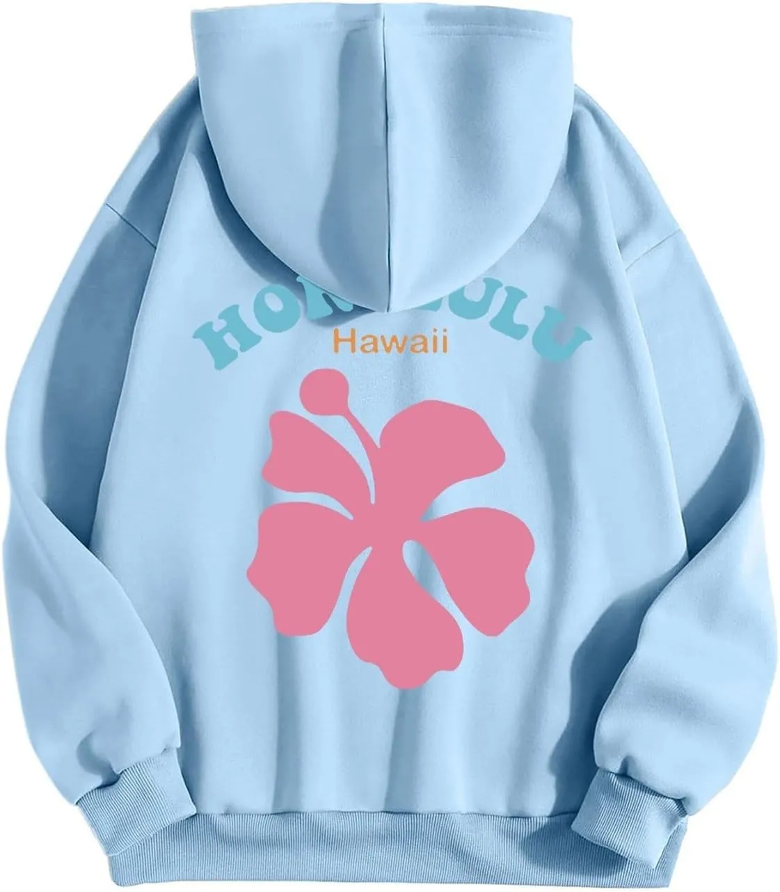 Pink Palm Hoodie Womens Long Sleeve Sweatshirt Trendy Graphic Drawstring Pullover Fall Outfits Y2k Preppy Clothes