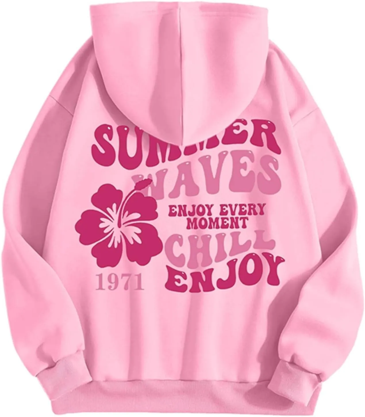 Pink Palm Hoodie Womens Long Sleeve Sweatshirt Trendy Graphic Drawstring Pullover Fall Outfits Y2k Preppy Clothes