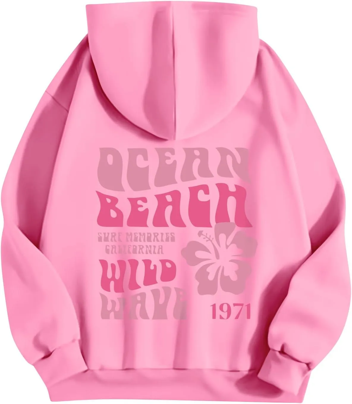 Pink Palm Hoodie Womens Long Sleeve Sweatshirt Trendy Graphic Drawstring Pullover Fall Outfits Y2k Preppy Clothes