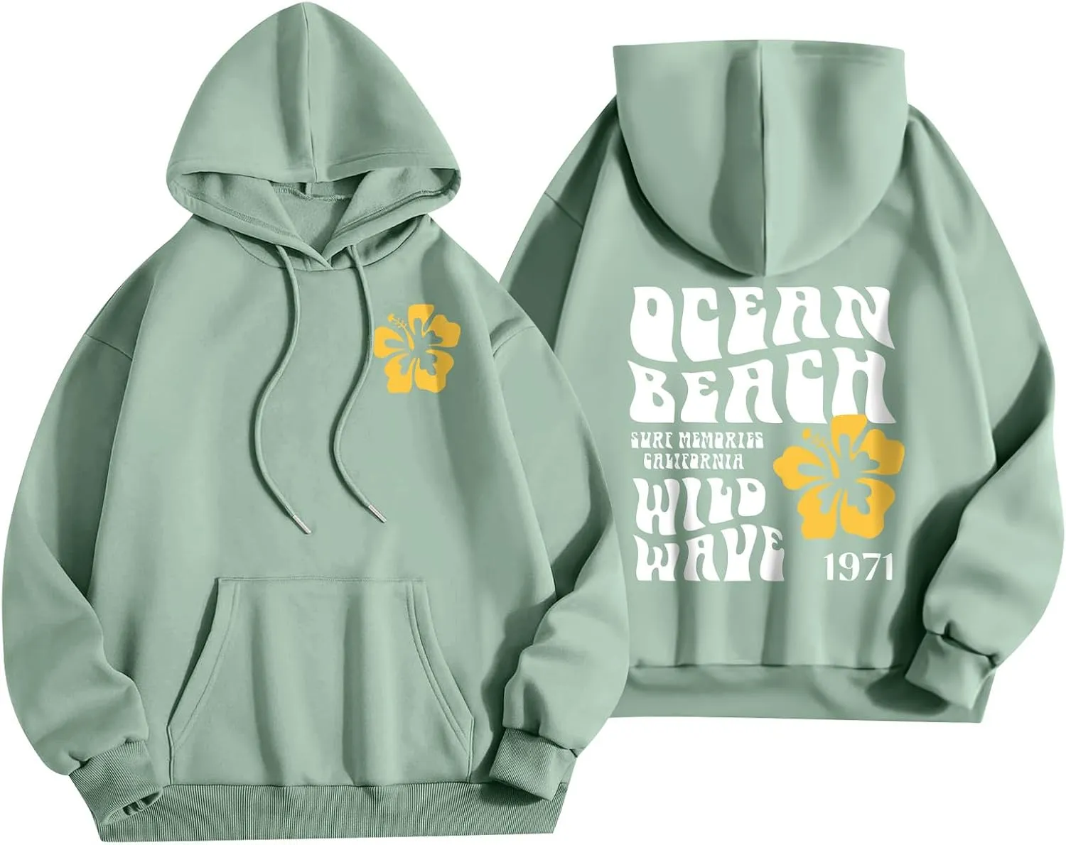 Pink Palm Hoodie Womens Long Sleeve Sweatshirt Trendy Graphic Drawstring Pullover Fall Outfits Y2k Preppy Clothes