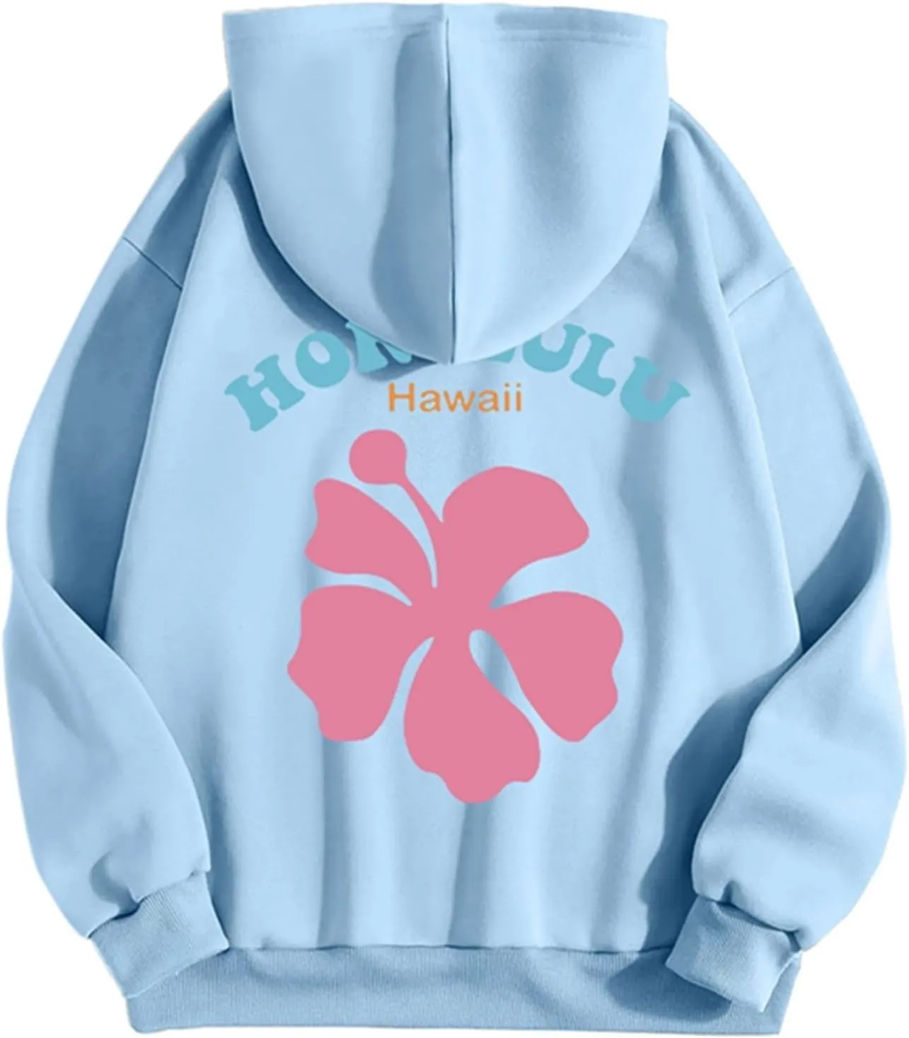Pink Palm Hoodie Womens Long Sleeve Sweatshirt Trendy Graphic Drawstring Pullover Fall Outfits Y2k Preppy Clothes