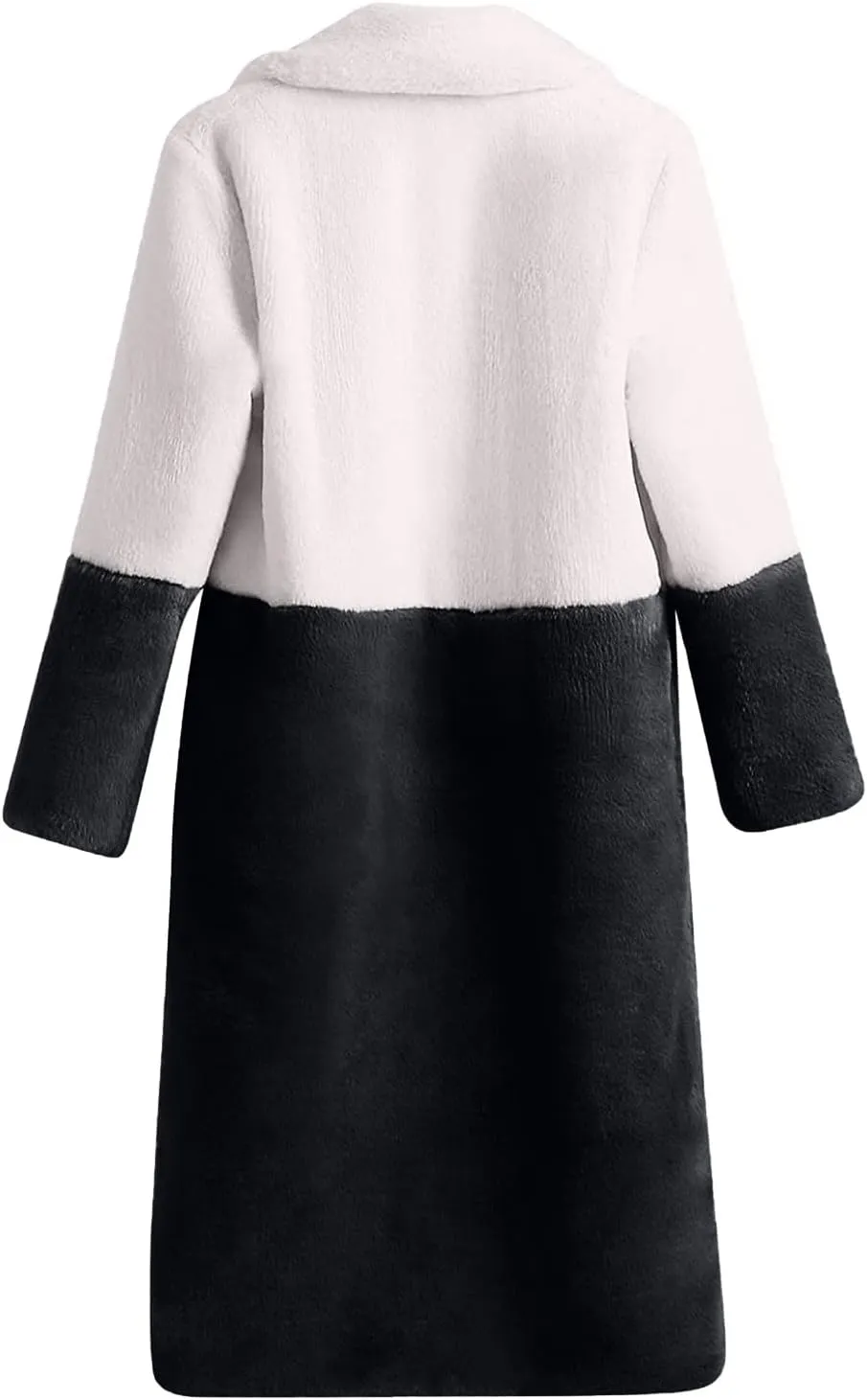 Plus Size Faux Fur Jackets for Women Winter Warm Thermal Shaggy Coats Long Sleeve Notched Lapel Collar Cozy Outwear