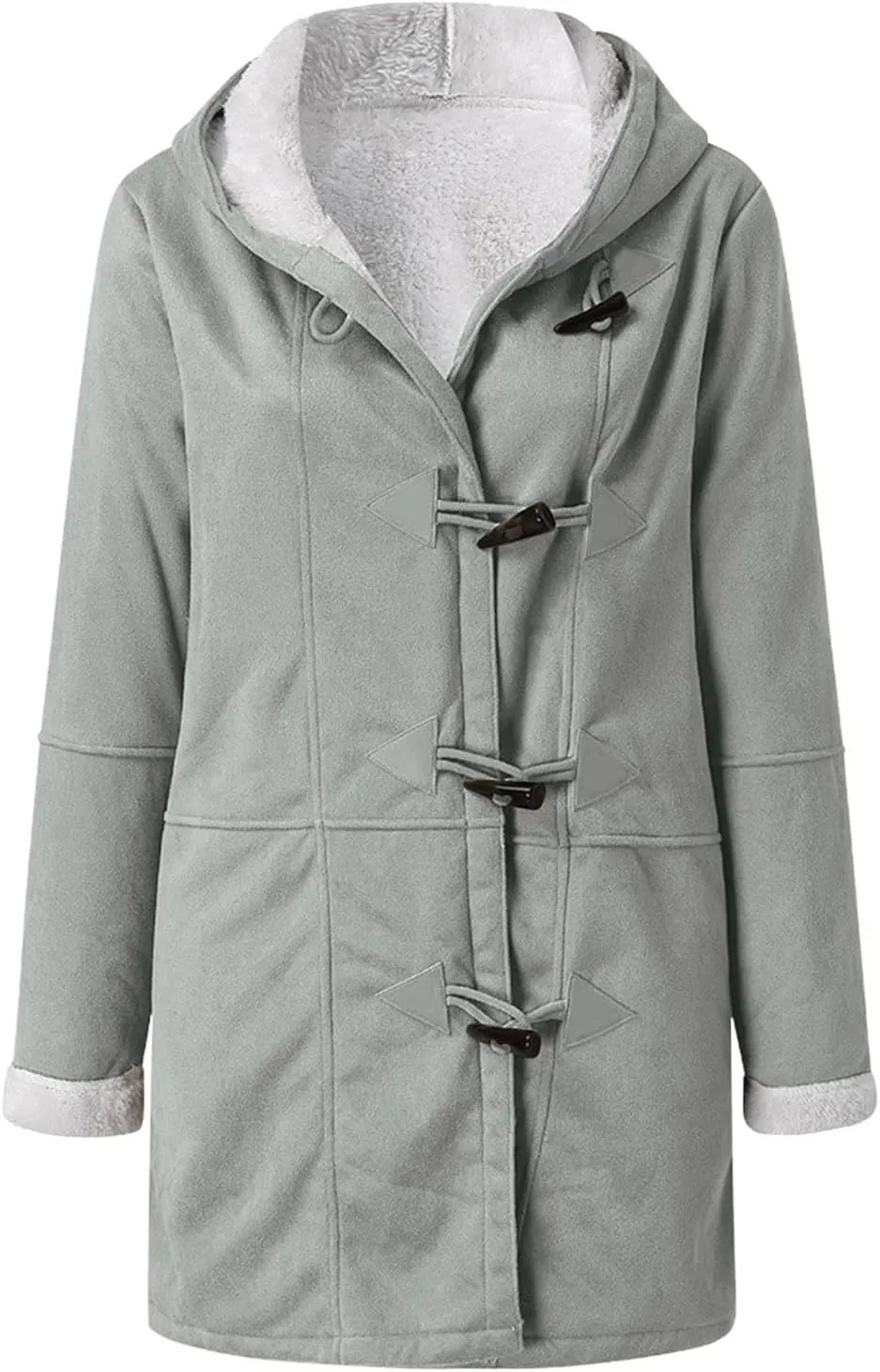 Plus Size Winter Coats for Women 2024 Warm Sherpa Fleece Lined Distressed Jackets Hooded Parka Faux Suede Pea Coat Outerwear