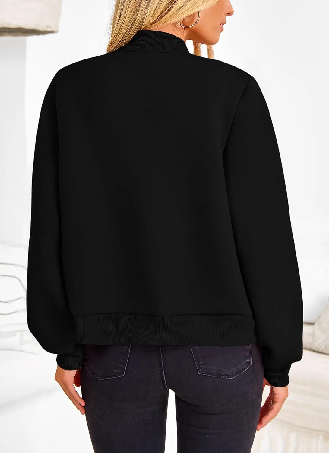 PRETTYGARDEN Women's Bomber Jackets Winter Trendy Varsity Jackets Shackets Button Down Cropped Coats with Pockets