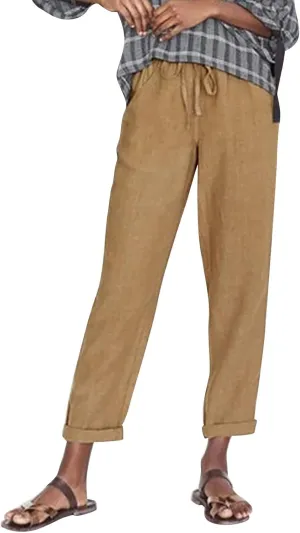 PTOLOCIF Linen Pants for Women,Casual Cotton Linen Pants Lightweight Summer Pants Loose Fit Elastic Waist Lounge Pants