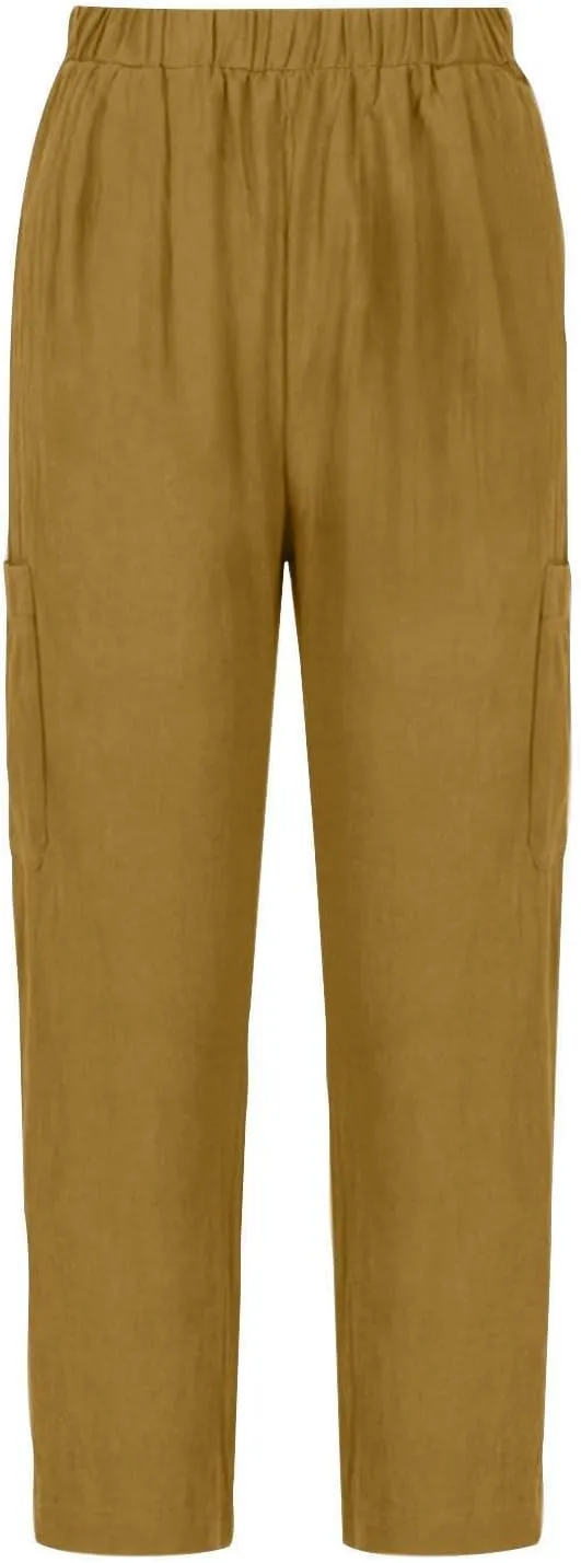 PTOLOCIF Linen Pants Women Summer,Baggy Linen Pants Summer Lightweight High Waist Palazzo Pants Loose Straight Leg Pants