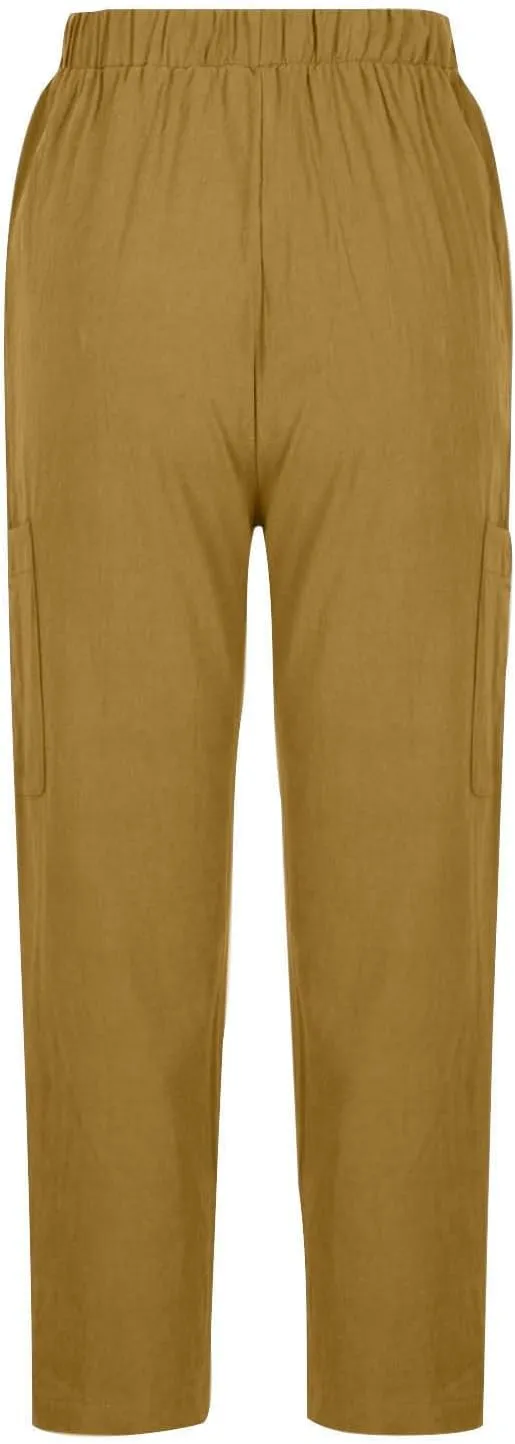 PTOLOCIF Linen Pants Women Summer,Baggy Linen Pants Summer Lightweight High Waist Palazzo Pants Loose Straight Leg Pants